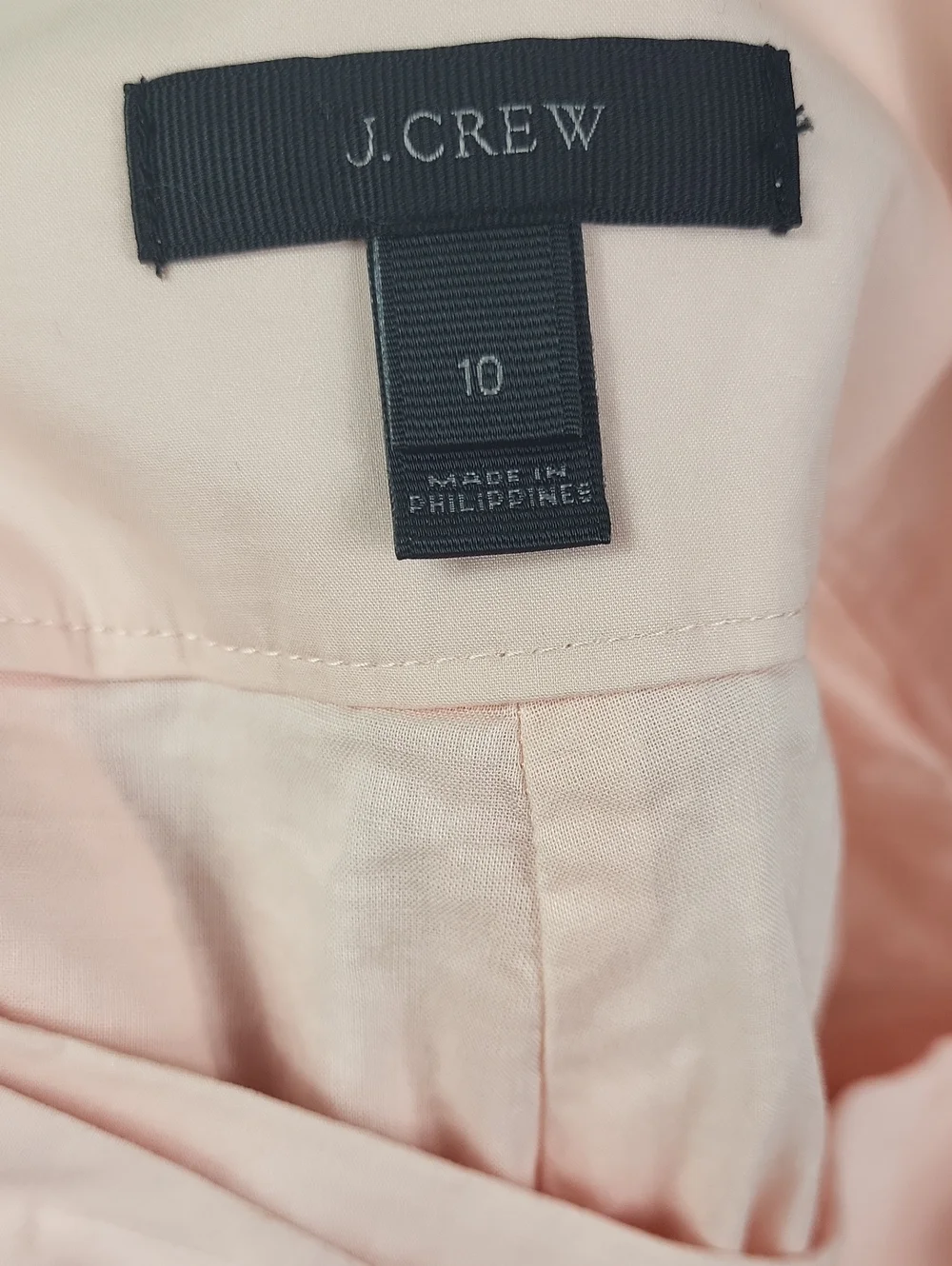 J Crew tie-waist short in cotton‎ poplin/baby pink. Size 10